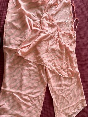 Vintage 2002 J. Crew Pink Silk Camisole & Lounge Pants Set Honeymoon Sexy